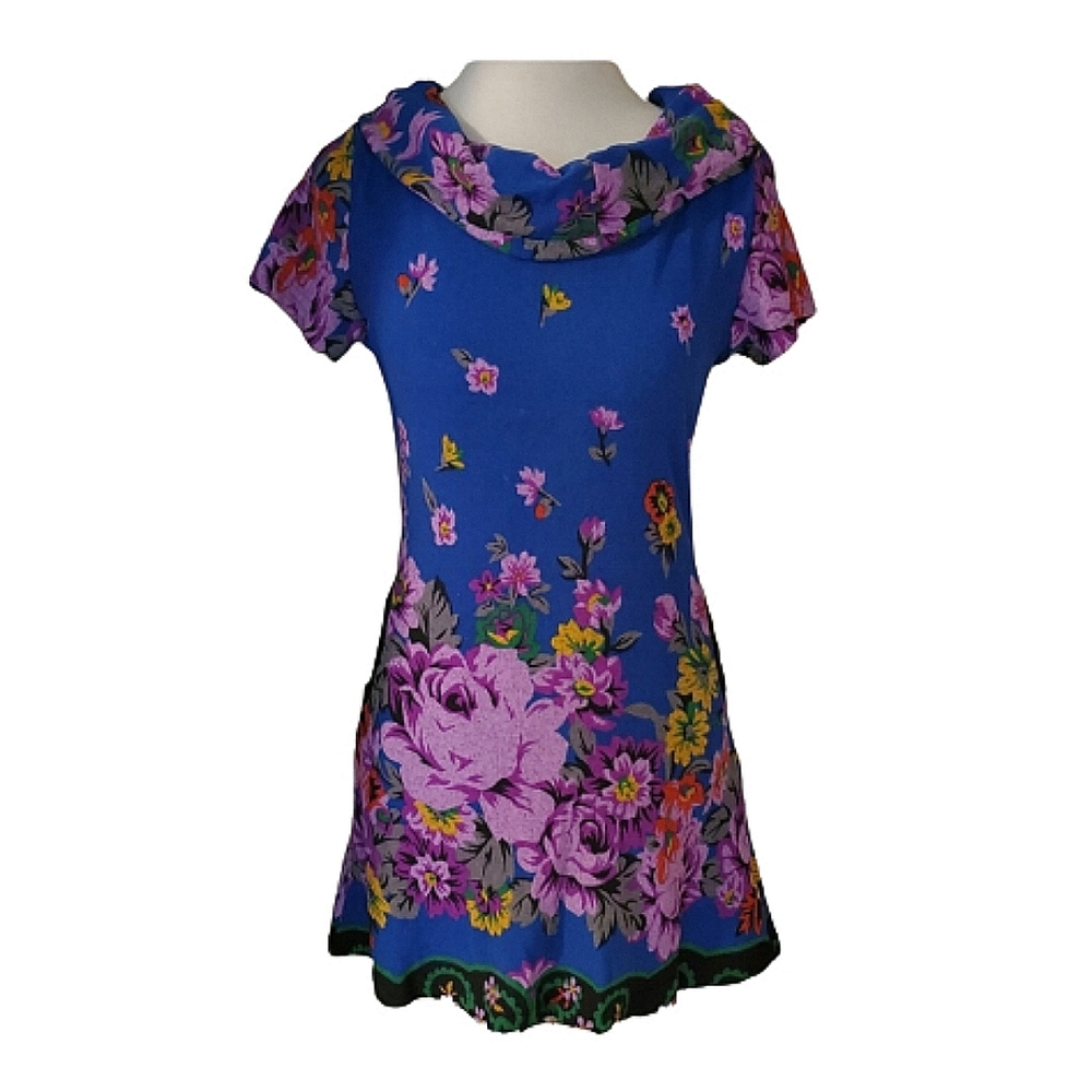 NWT OB2-12 Blue Floral Dress